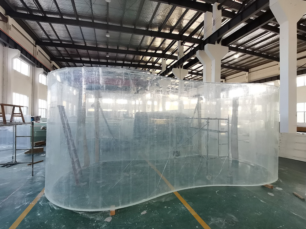 Painel acr&iacute;lico transparente grande de folha acr&iacute;lica curvada para aqu&aacute;rio acr&iacute;lico marinho