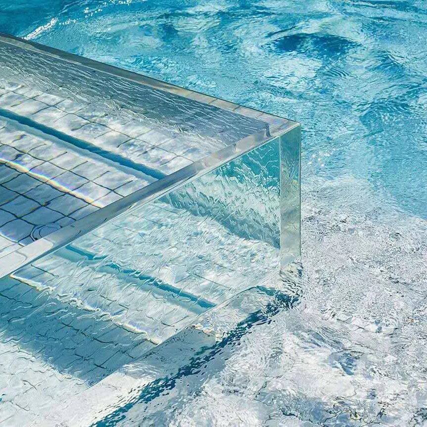 Piscina acrílica produzida em fábrica e painéis estruturais acrílicos - Leyu