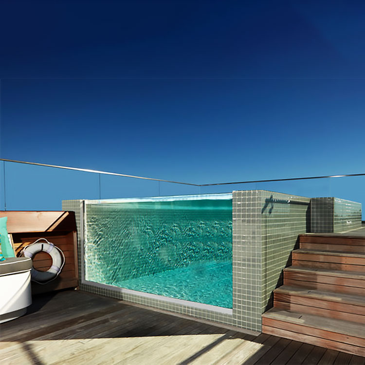 Descubra o futuro da natação de luxo: piscinas acrílicas de água salgada sem cloro feitas sob medida para o Oriente Médio